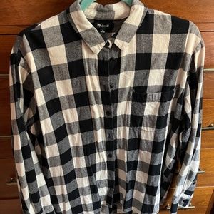 Madewell black and white flannel large